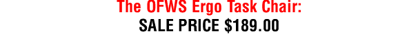 The OFWS Ergo Task Chair:
SALE Price $189.00